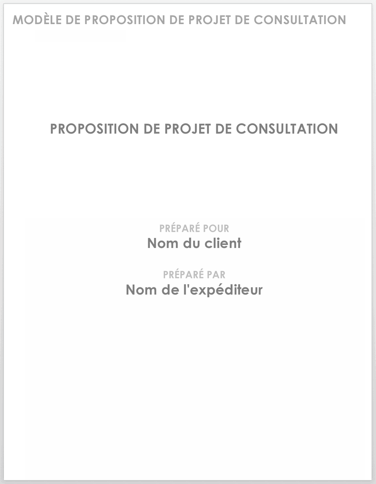  Modèle de proposition de projet de consultation