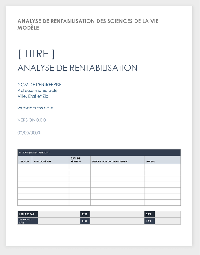 Analyse de rentabilisation des sciences de la vie