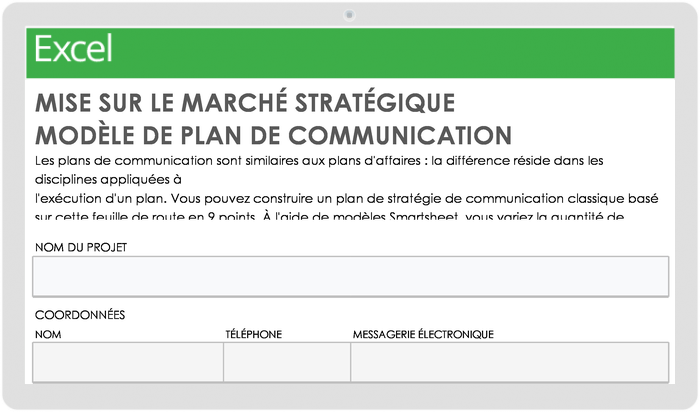 Modèle de plan de communication stratégique Go To Market