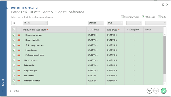 Office Timeline et Smartsheet